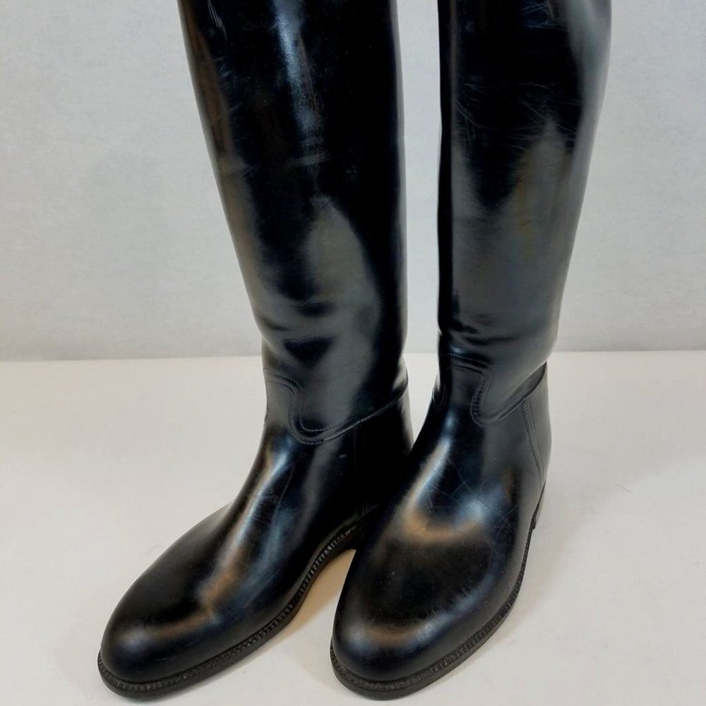 Aigle Women Black Knee High Horse Riding Equestrian Boots Coupe Saumur Size 6.5